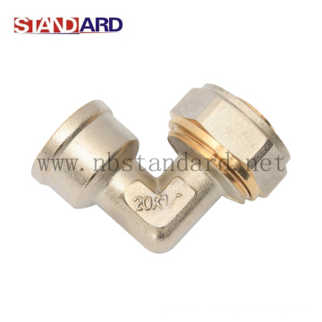 Brass Compress Fitting with Female Thread Elbow